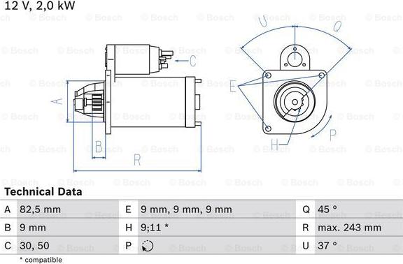 BOSCH 0 986 017 790 - Démarreur droxauto.com