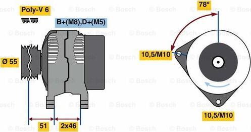 BOSCH 0 986 080 530 - Alternateur droxauto.com