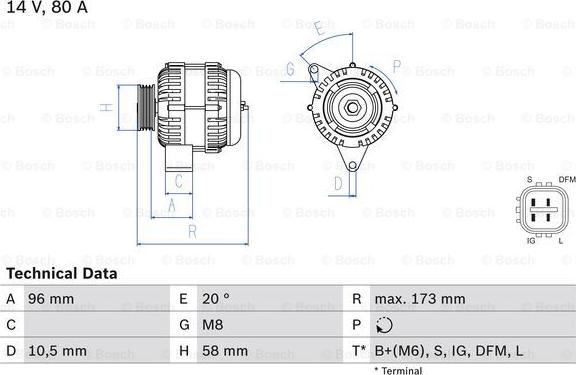 BOSCH 0 986 082 040 - Alternateur droxauto.com