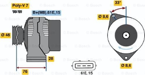 BOSCH 0 986 039 650 - Alternateur droxauto.com