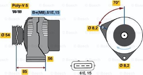 BOSCH 0 986 039 730 - Alternateur droxauto.com