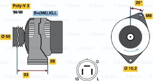 BOSCH 0 986 035 111 - Alternateur droxauto.com