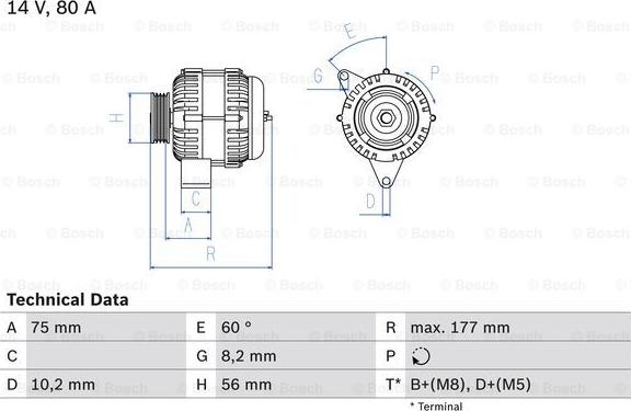 BOSCH 0 986 038 771 - Alternateur droxauto.com
