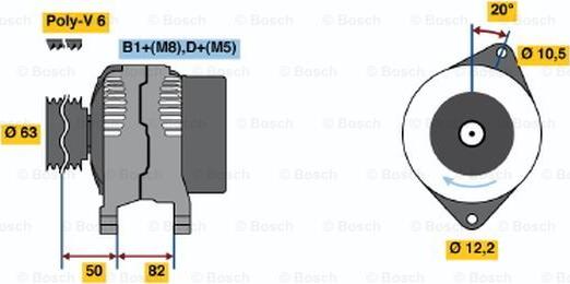BOSCH 0 124 225 016 - Alternateur droxauto.com
