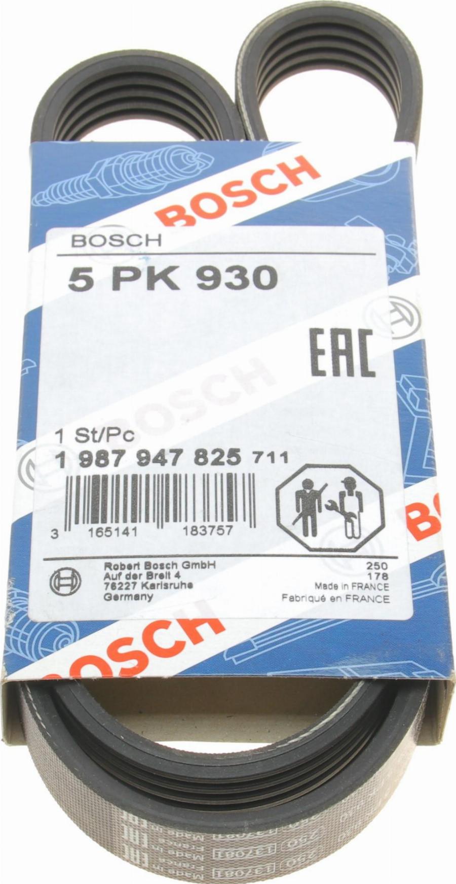 BOSCH 1 987 947 825 - Courroie trapézoïdale à nervures droxauto.com