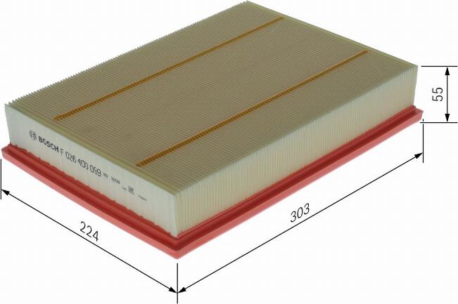 BOSCH F 026 400 099 - Filtre à air droxauto.com