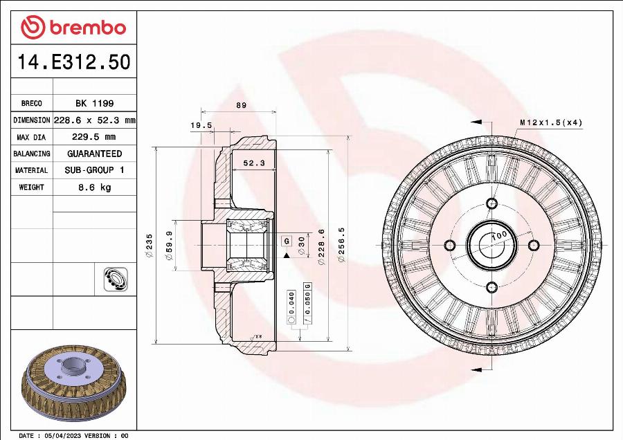 Breco BK 1199 - Tambour de frein droxauto.com