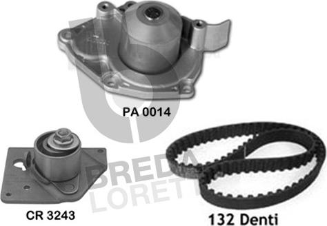 Breda Lorett KPA0597A - Pompe à eau + kit de courroie de distribution droxauto.com