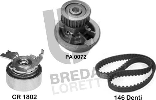 Breda Lorett KPA0643A - Pompe à eau + kit de courroie de distribution droxauto.com
