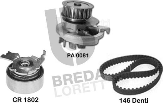Breda Lorett KPA0643C - Pompe à eau + kit de courroie de distribution droxauto.com