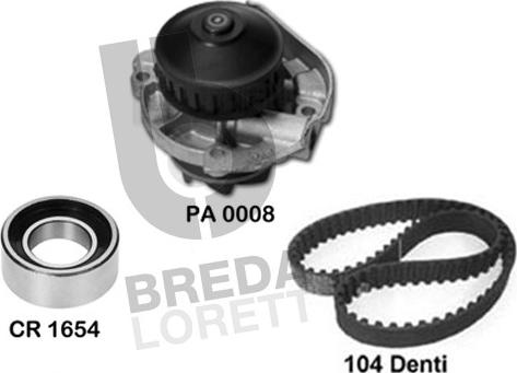Breda Lorett KPA0071A - Pompe à eau + kit de courroie de distribution droxauto.com