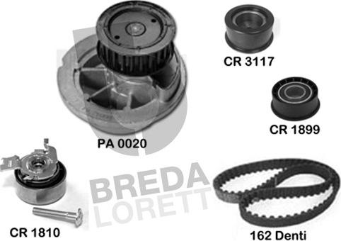 Breda Lorett KPA0365A - Pompe à eau + kit de courroie de distribution droxauto.com
