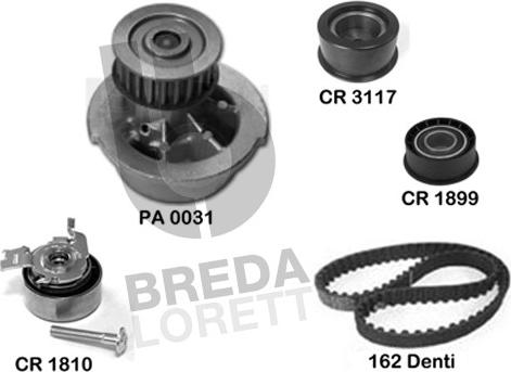 Breda Lorett KPA0365B - Pompe à eau + kit de courroie de distribution droxauto.com