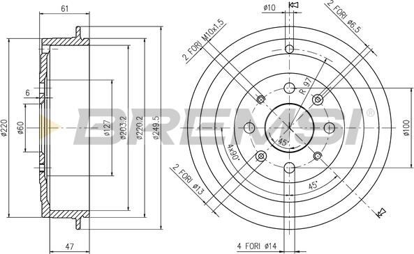Bremsi CR5656 - Tambour de frein droxauto.com