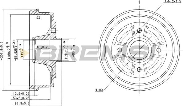 Bremsi CR5168 - Tambour de frein droxauto.com
