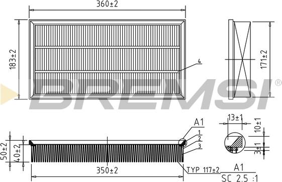 Bremsi FA0203 - Filtre à air droxauto.com