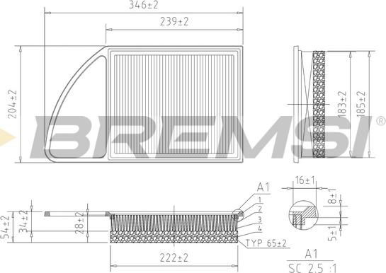 Bremsi FA0216 - Filtre à air droxauto.com