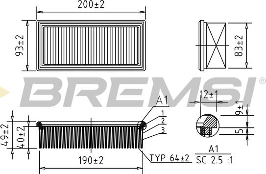 Bremsi FA1594 - Filtre à air droxauto.com