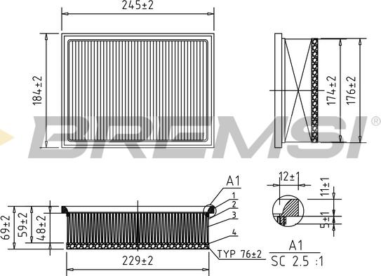 Bremsi FA1571 - Filtre à air droxauto.com