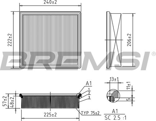 Bremsi FA1647 - Filtre à air droxauto.com