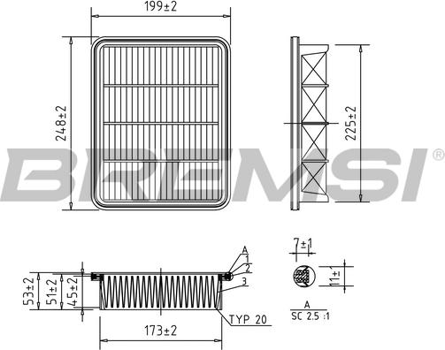 Bremsi FA1604 - Filtre à air droxauto.com