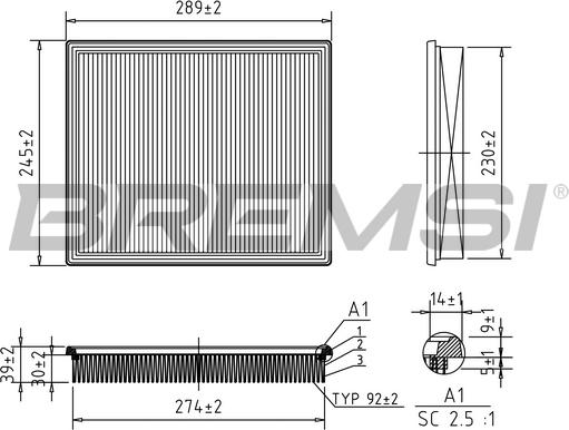 Bremsi FA1673 - Filtre à air droxauto.com