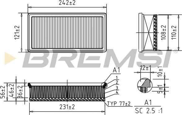 Bremsi FA1067 - Filtre à air droxauto.com