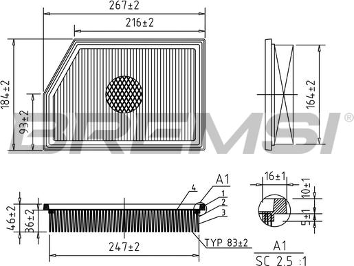 Bremsi FA1086 - Filtre à air droxauto.com