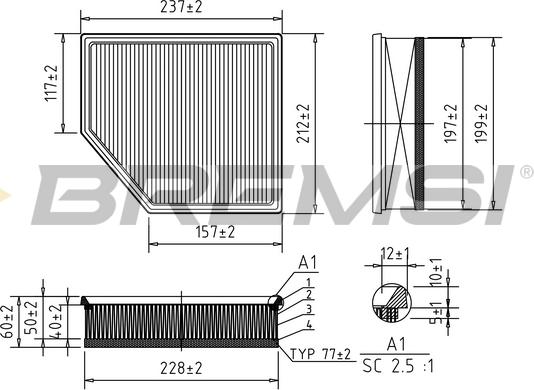 Bremsi FA1036 - Filtre à air droxauto.com