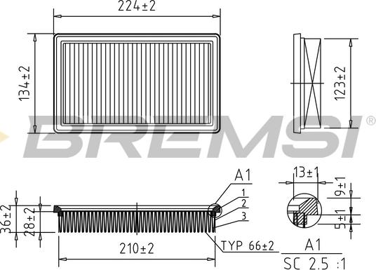 Bremsi FA1023 - Filtre à air droxauto.com