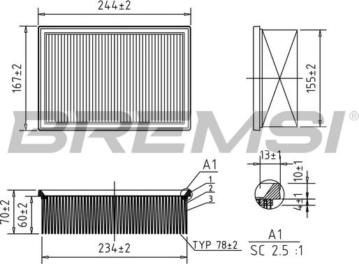 Bremsi FA1148 - Filtre à air droxauto.com