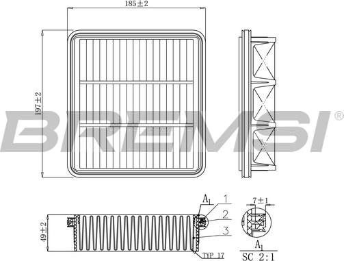 Bremsi FA1150 - Filtre à air droxauto.com