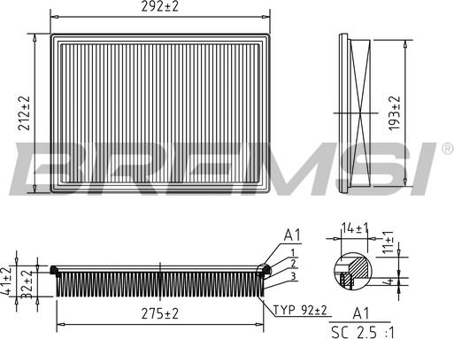 Bremsi FA1342 - Filtre à air droxauto.com