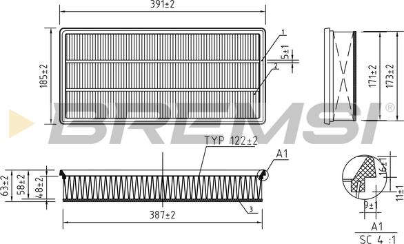 Bremsi FA1240 - Filtre à air droxauto.com