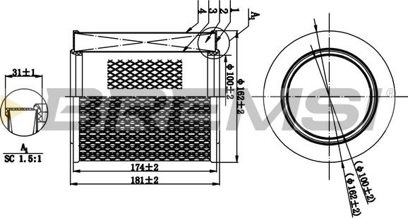 Bremsi FA1260 - Filtre à air droxauto.com