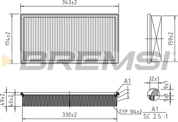 Bremsi FA2148 - Filtre à air droxauto.com