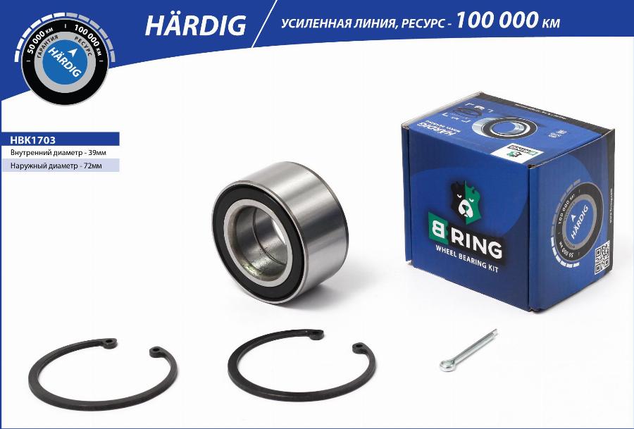 B-RING HBK1703 - Kit de roulements de roue droxauto.com