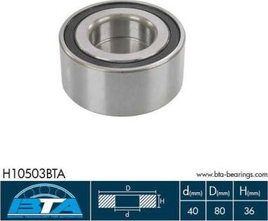 BTA H10503BTA - Kit de roulements de roue droxauto.com