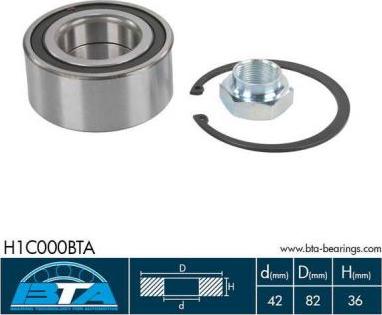 BTA H1C000BTA - Kit de roulements de roue droxauto.com