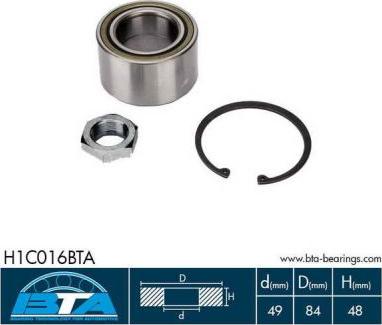 BTA H1C016BTA - Kit de roulements de roue droxauto.com