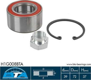 BTA H1G008BTA - Kit de roulements de roue droxauto.com