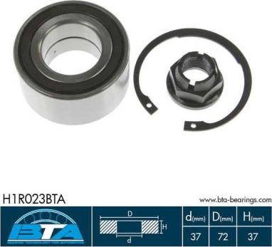 BTA H1R023BTA - Kit de roulements de roue droxauto.com