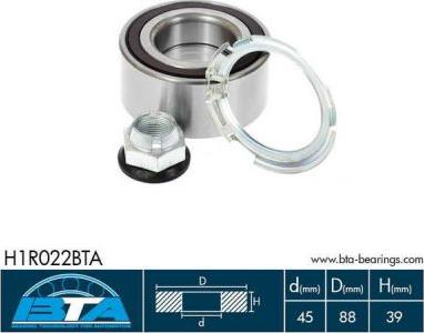 BTA H1R022BTA - Kit de roulements de roue droxauto.com