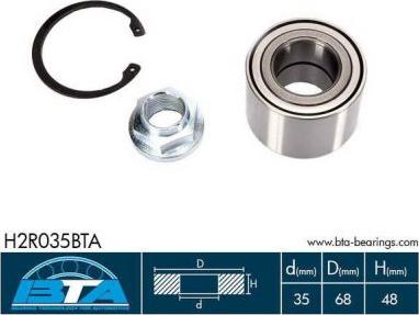 BTA H2R035BTA - Kit de roulements de roue droxauto.com