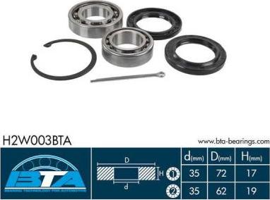BTA H2W003BTA - Kit de roulements de roue droxauto.com