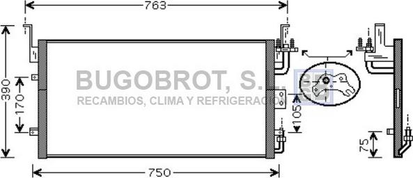 BUGOBROT 62-HY5083 - Condensateur, climatisation droxauto.com