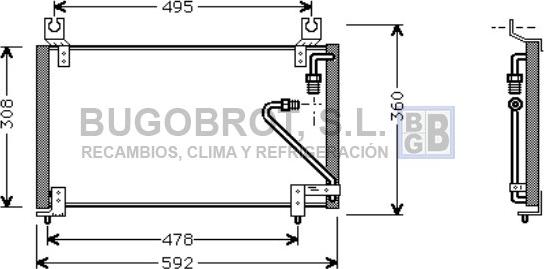 BUGOBROT 62-MZ5102 - Condensateur, climatisation droxauto.com