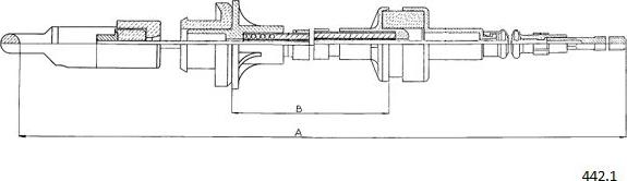 Cabor 442.1 - Tirette à câble, commande d'embrayage droxauto.com
