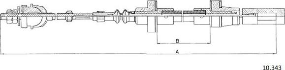 Cabor 10.343 - Tirette à câble, commande d'embrayage droxauto.com