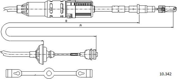 Cabor 10.342 - Tirette à câble, commande d'embrayage droxauto.com